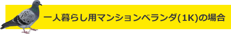 一人暮らし用マンションベランダ(1K)の場合