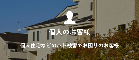 個人のお客様　個人住宅などのハト被害でお困りのお客様